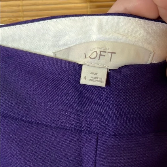 LOFT Women's Deep Purple Ankle Pants - Picture 4 of 5